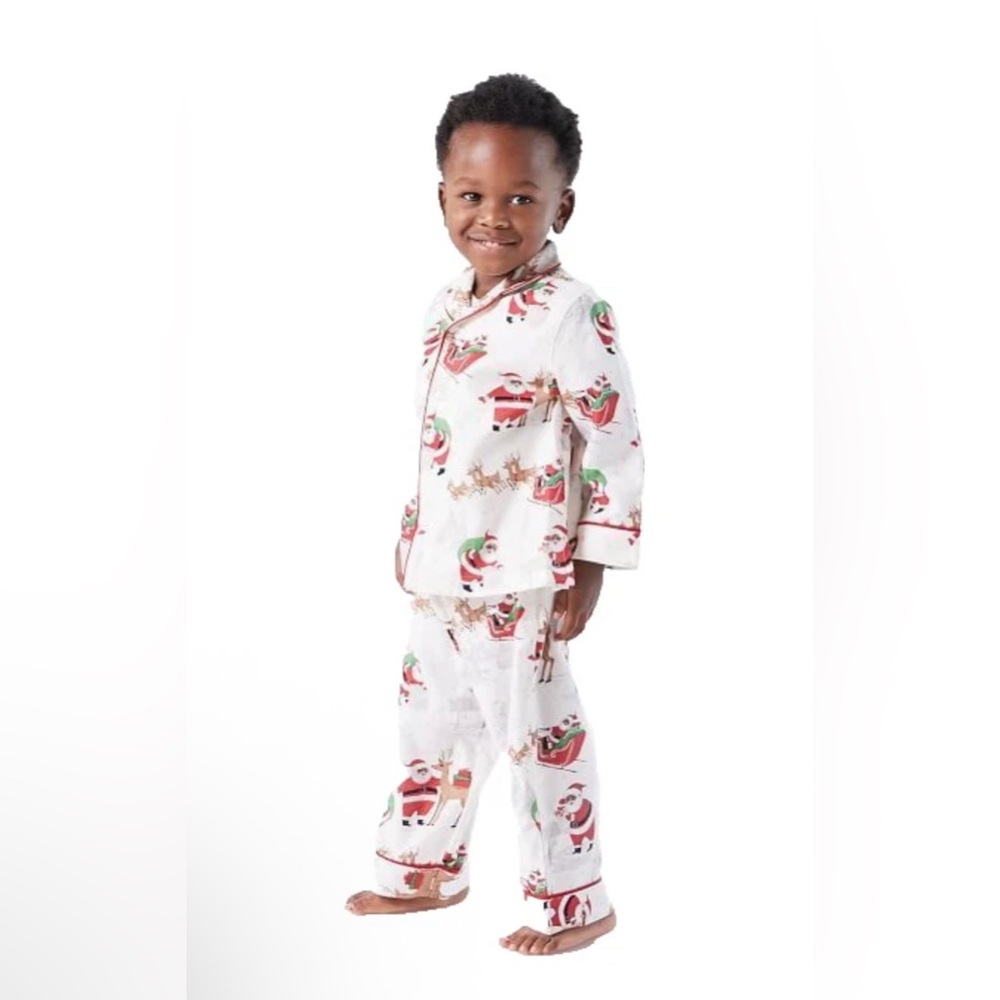 Pottery Barn Kid’s Heritage Flannel Santa Christmas Holiday Pajamas